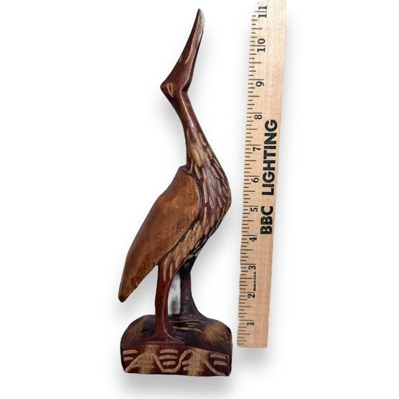 Vintage Hand Carved Wood 10.5" Bird Statues Made in Haiti - Picture 5 of 10